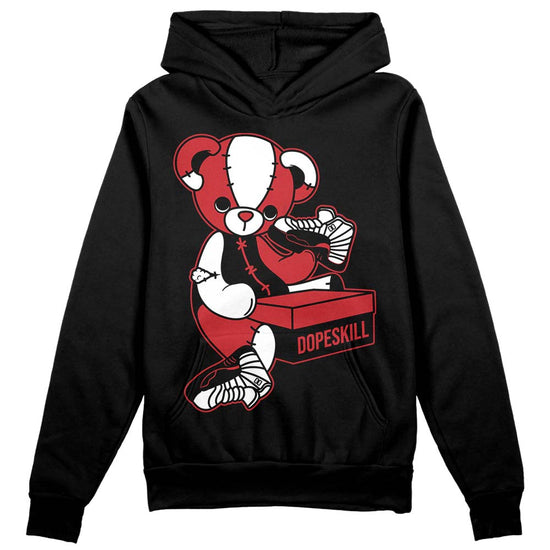 Jordan 12 “Red Taxi” DopeSkill Hoodie Sweatshirt Sneakerhead BEAR Graphic Streetwear - Black