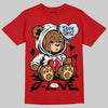 Jordan 5 Retro Fire Red Black Tongue (2025) DopeSkill T-Shirt Broken Bear Graphic Streetwear - Red