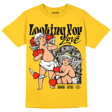 Jordan 4 Retro “Vivid Sulfur” DopeSkill Yellow T-shirt Looking For Love Graphic Streetwear 