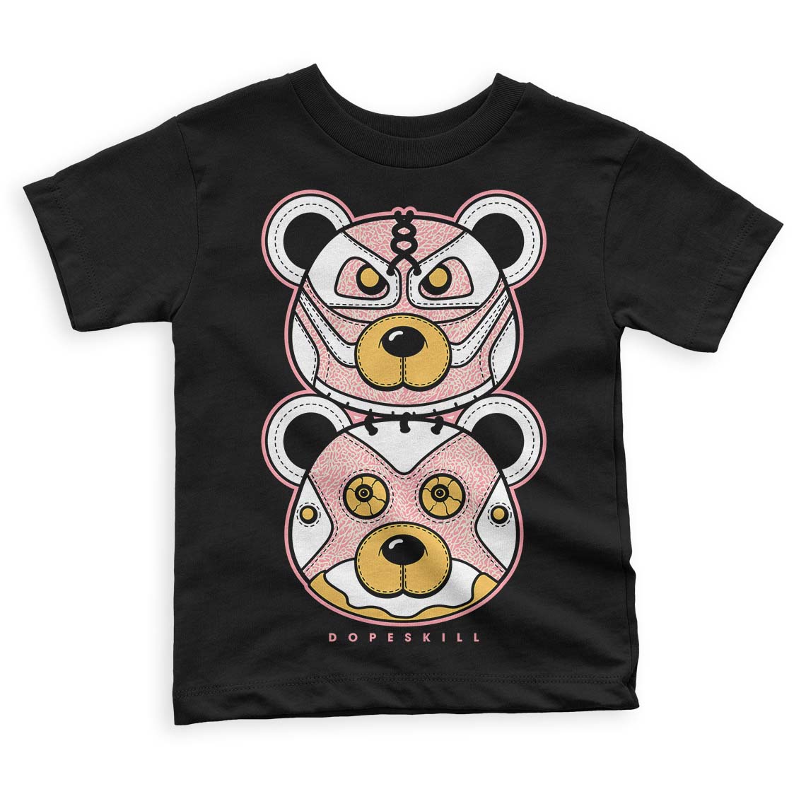 Jordan 3 GS “Red Stardust” DopeSkill Toddler Kids T-shirt Leather Bear Graphic Streetwear - Black