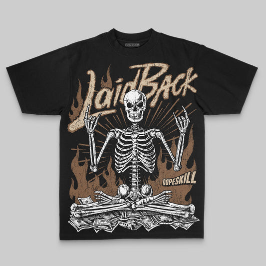 Brown Oversize Print Laid Back DopeSkill Graphic Premium T-shirt Streetwear - black