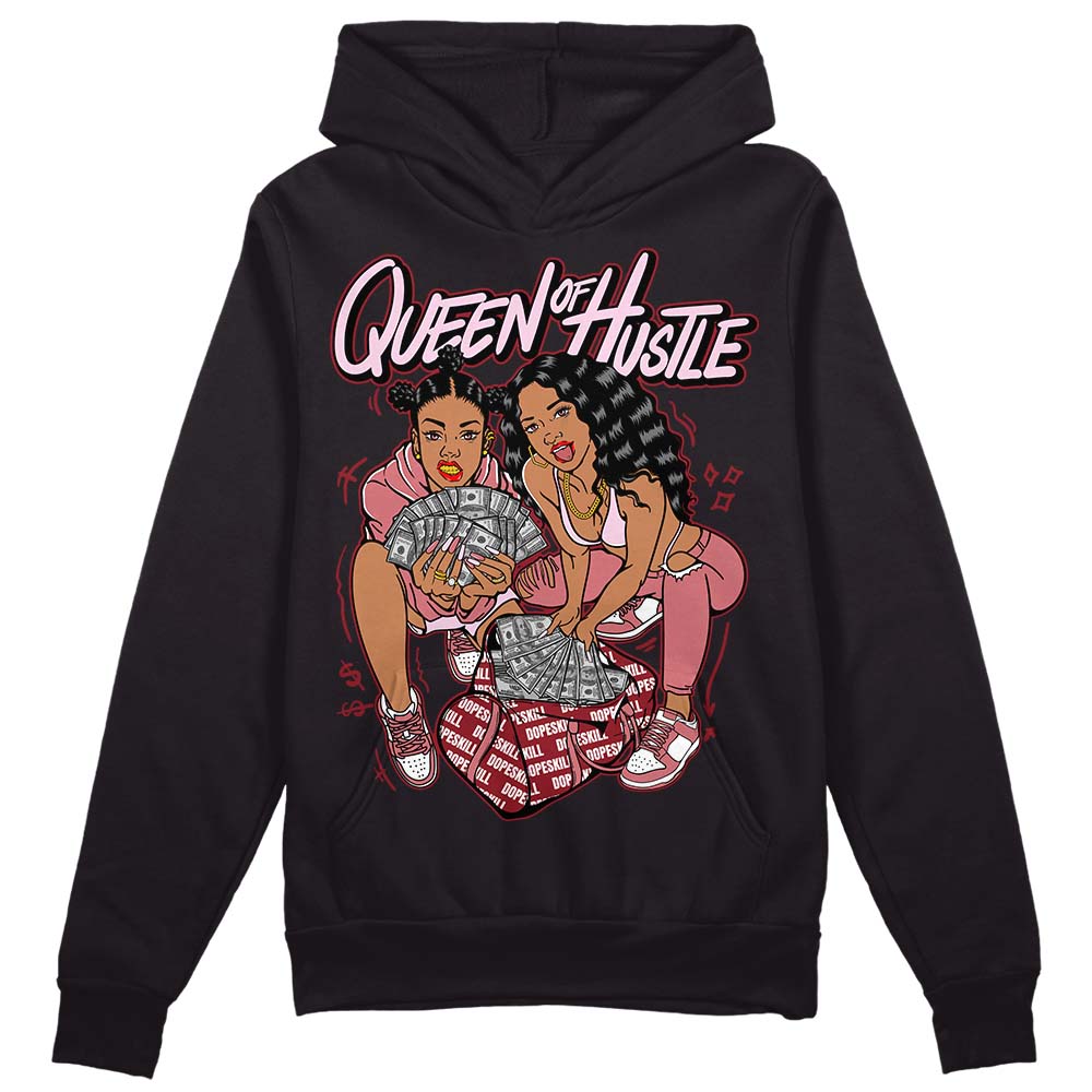 Valentine's Day Collection DopeSkill Hoodie Sweatshirt Queen Of Hustle Graphic Streetwear - Black