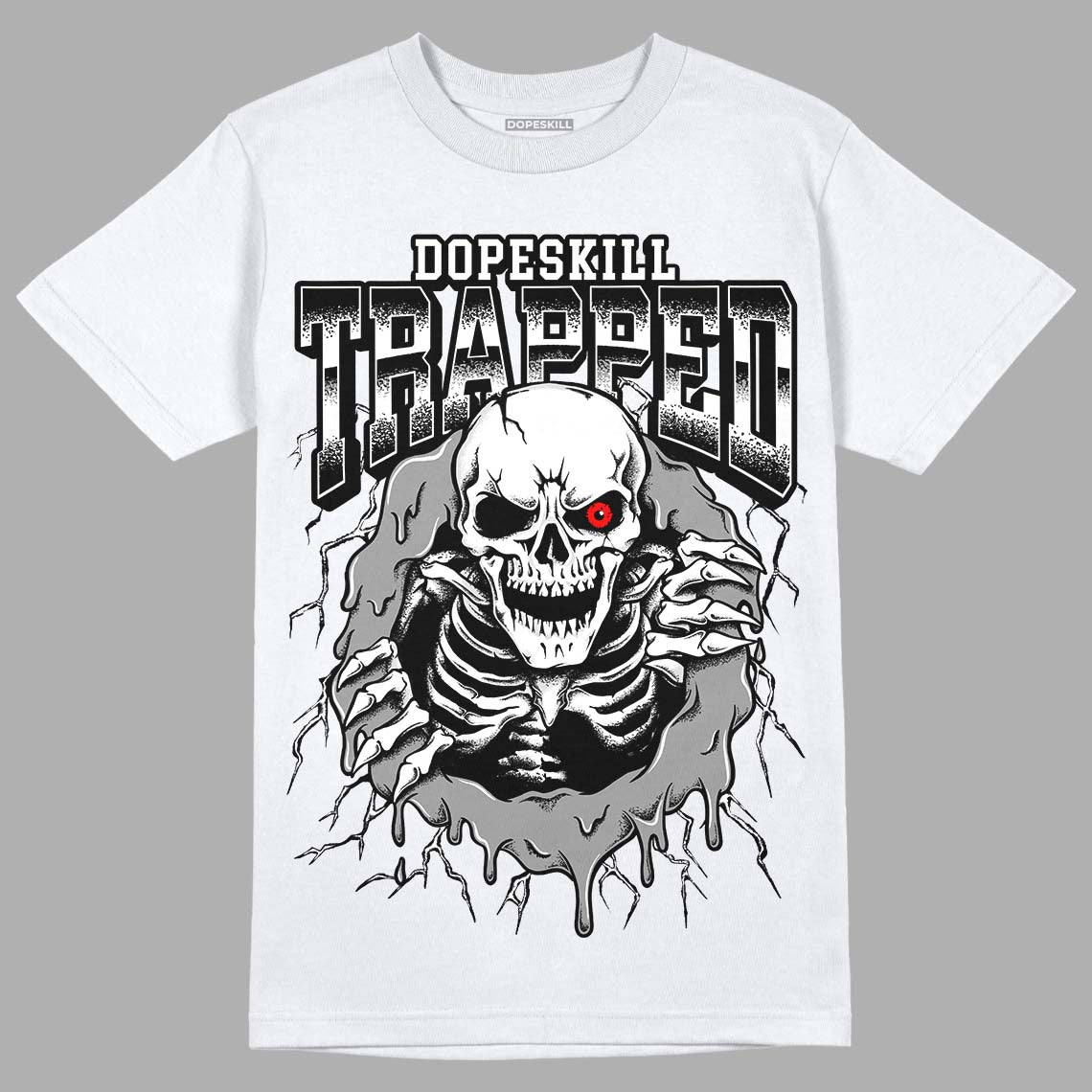 Dunk Low Panda White Black DopeSkill T-Shirt Trapped Halloween Graphic Streetwear - White