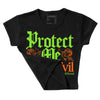 Neon Green Collection DopeSkill Women's Crop Top Protect Me From Evil Graphic