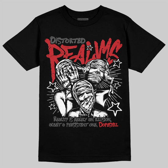 Jordan 6 Bin 23 DopeSkill T-Shirt Distorted Realms Graphic Streetwear - Black