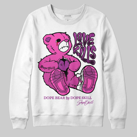 Jordan 4 GS “Hyper Violet” DopeSkill Sweatshirt Love Kills Graphic Streetwear - White