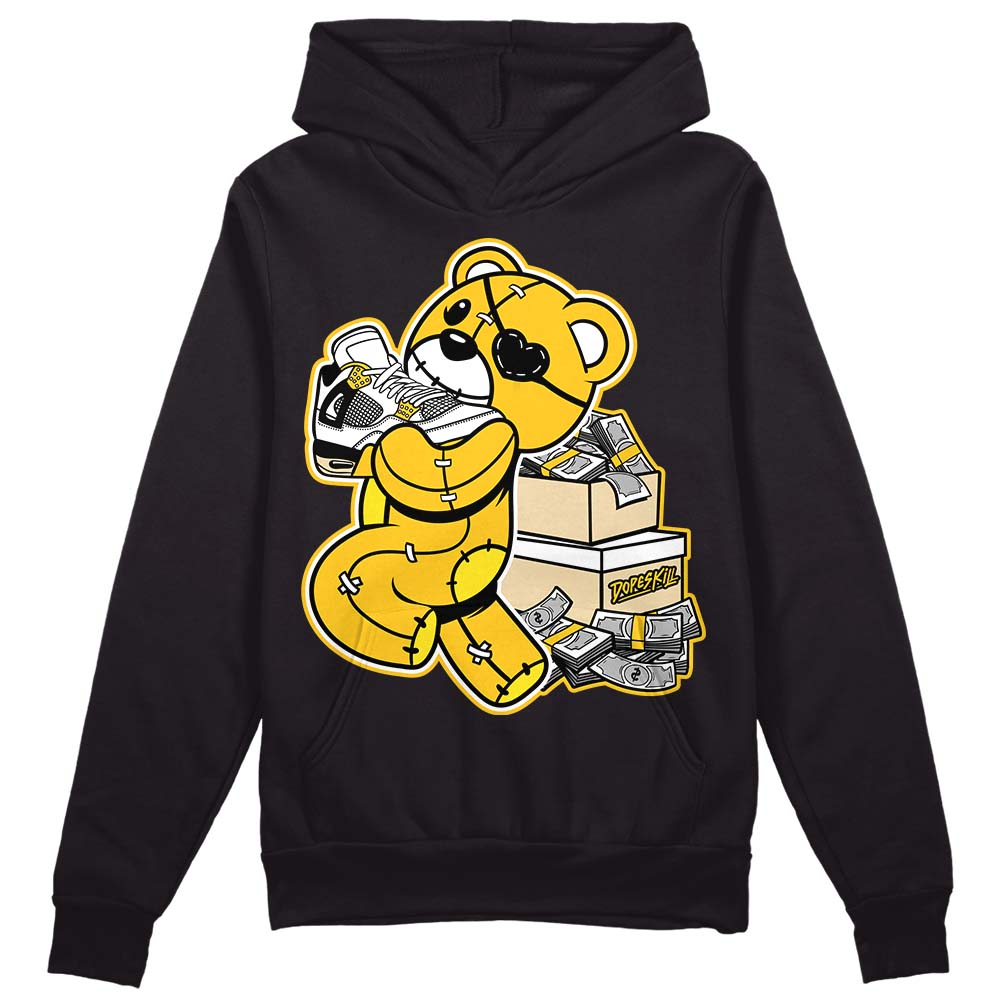 Jordan 4 Retro “Vivid Sulfur” DopeSkill Hoodie Sweatshirt Bear Steals Sneaker Graphic Streetwear - Black