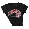 Valentine's Day Collection DopeSkill Women's Crop Top Loser Lover Graphic Streetwear - Black