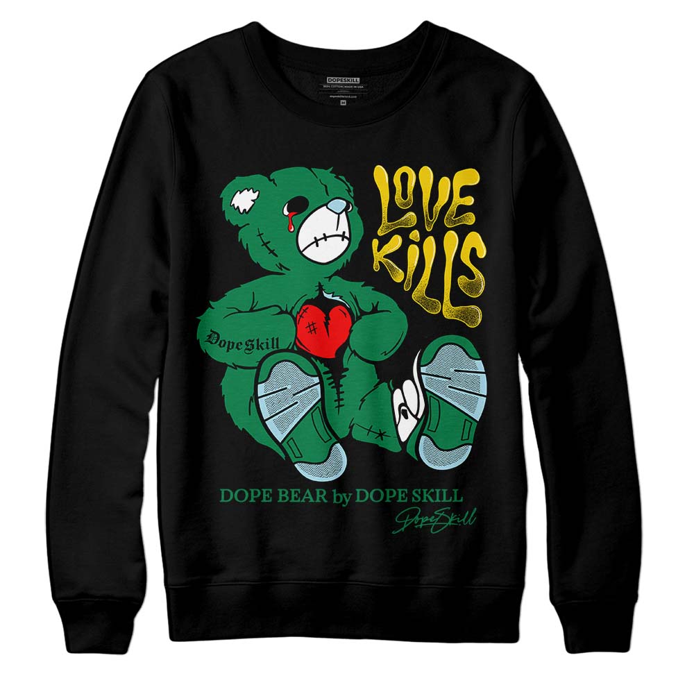 Jordan 5 “Lucky Green” DopeSkill Sweatshirt Love Kills Graphic Streetwear - Black