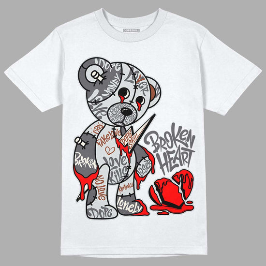 Jordan 1 Retro Low OG Black Cement DopeSkill T-Shirt Broken Heart Graphic Streetwear - White