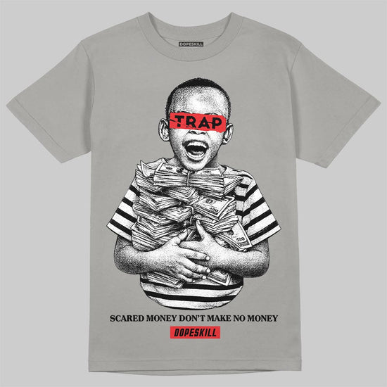 Grey Sneakers DopeSkill T-Shirt Scared Money Don't Make No Money Graphic Streetwear - gravel