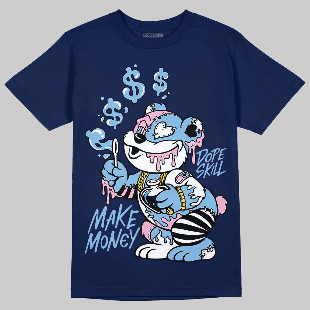 University Blue Sneakers DopeSkill T-Shirt Make Money Graphic Streetwear - Navy