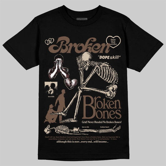 A Ma Maniére x Air Jordan 4 “Dark Mocha” DopeSkill T-Shirt Broken Bones Graphic Streetwear - Black