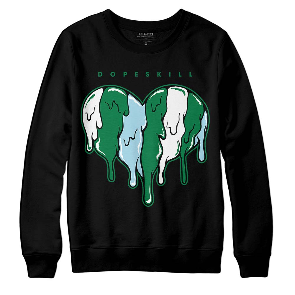 Jordan 5 “Lucky Green” DopeSkill Sweatshirt Slime Drip Heart Graphic Streetwear - Black