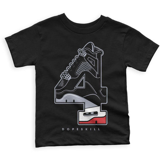 Jordan 4 “Bred Reimagined” DopeSkill Toddler Kids T-shirt No.4 Graphic Streetwear - Black 
