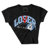 Powder Blue 9s DopeSkill Women's Crop Top Loser Lover Graphic