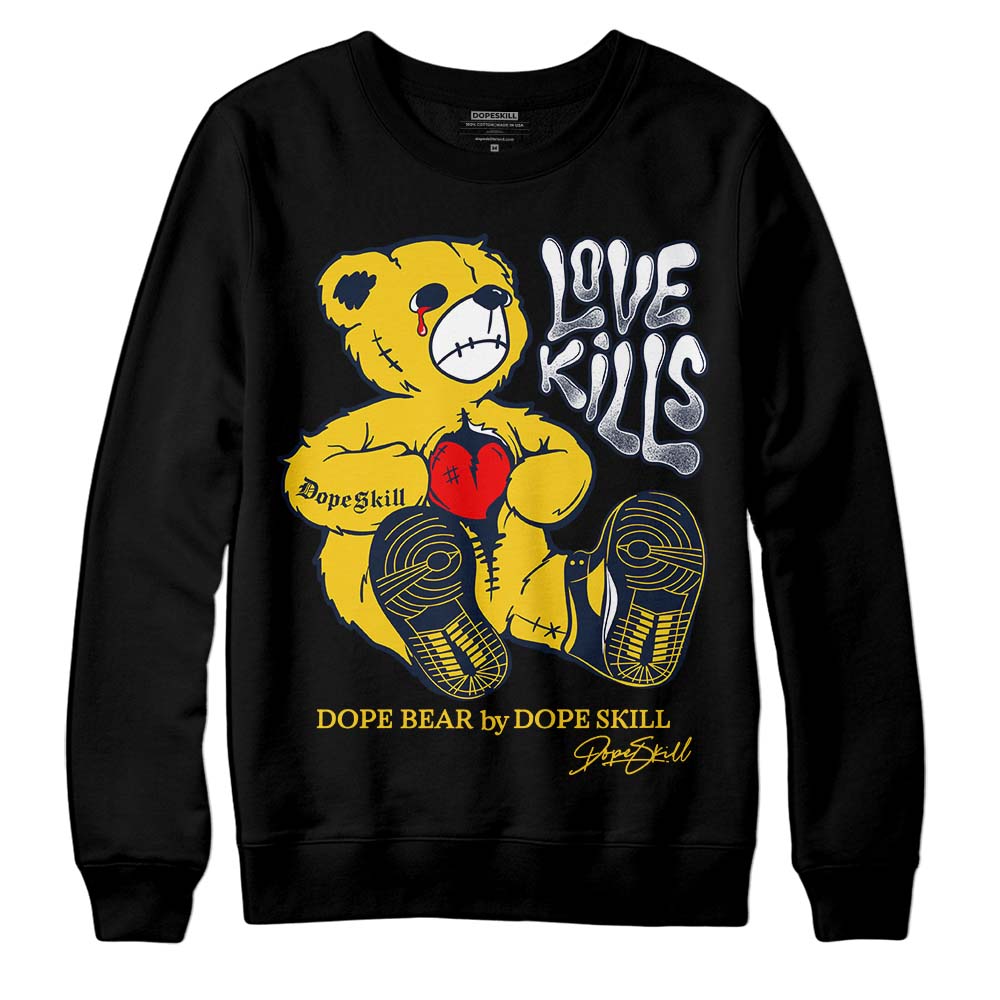 Dunk Low Vintage “Michigan” DopeSkill Sweatshirt Love Kills Graphic Streetwear - Black