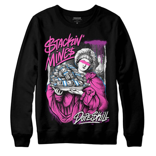 Jordan 4 GS “Hyper Violet” DopeSkill Sweatshirt Stackin Mines Graphic Streetwear - Black