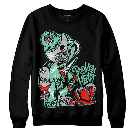 Jordan 3 "Green Glow" DopeSkill Sweatshirt Broken Heart Graphic Streetwear - Black 