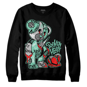 Jordan 3 "Green Glow" DopeSkill Sweatshirt Broken Heart Graphic Streetwear - Black 