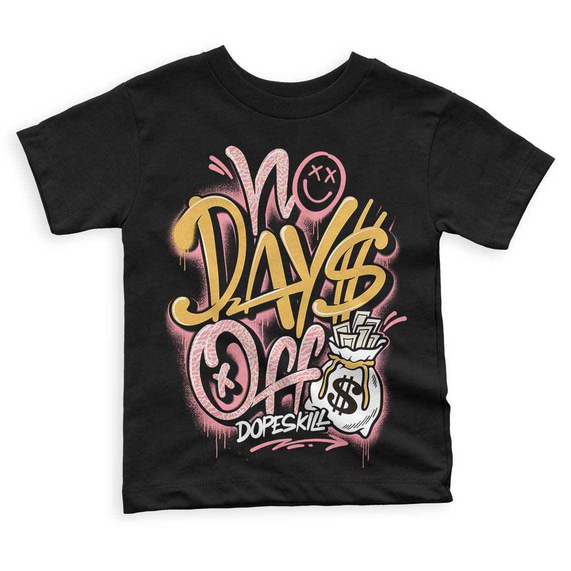 Jordan 3 GS “Red Stardust” DopeSkill Toddler Kids T-shirt No Days Off Graphic Streetwear - Black