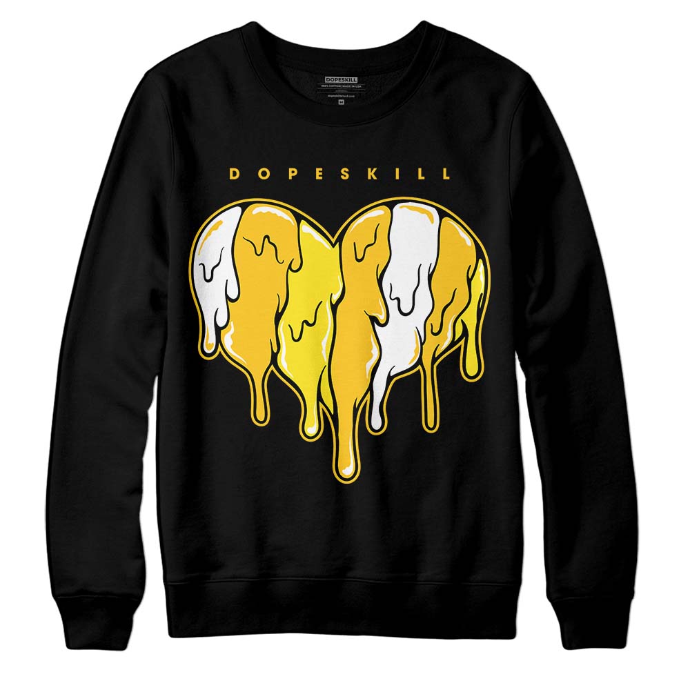 Jordan 4 Retro “Vivid Sulfur” DopeSkill Sweatshirt Slime Drip Heart Graphic Streetwear - Black