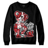 Jordan 12 “Red Taxi” DopeSkill Sweatshirt Broken Heart Graphic Streetwear - Black