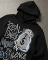 Wolf Grey 5s DopeSkill Hoodie Sweatshirt Real Ones Move In Silence Graphic