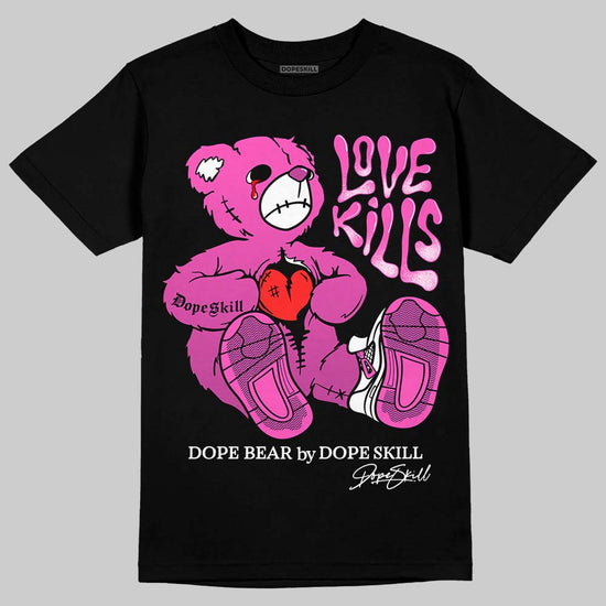 Jordan 4 GS “Hyper Violet” DopeSkill T-Shirt Love Kills Graphic Streetwear - Black