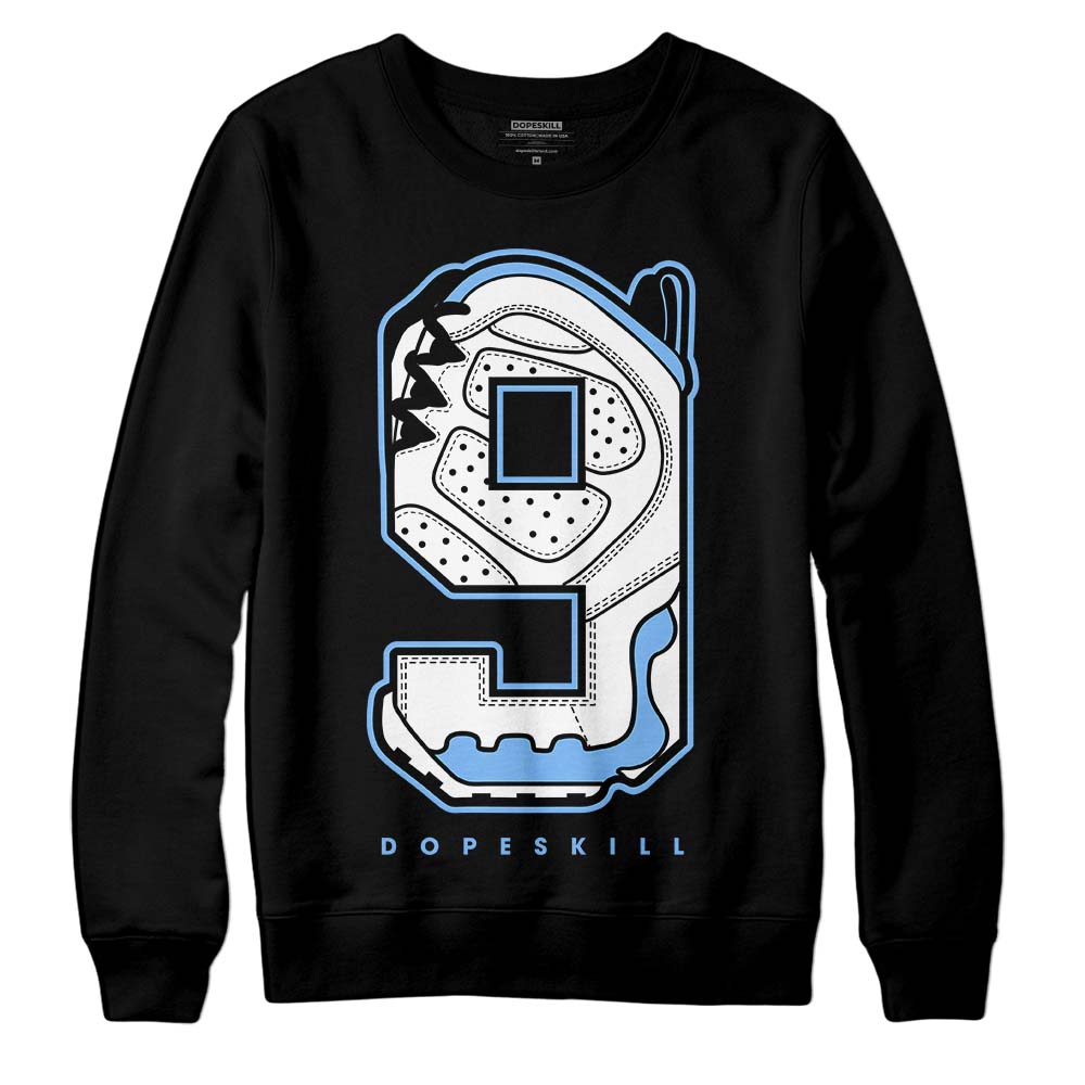 Jordan 9 Powder Blue DopeSkill Sweatshirt No.9 Graphic Streetwear - Black