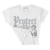 Wet Cement 4s DopeSkill Women's Crop Top Protect Me From Evil Graphic