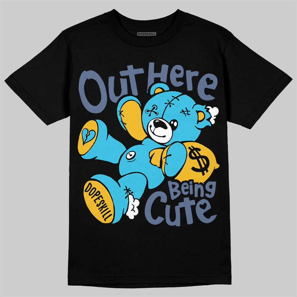 Jordan 11 Gamma Blue DopeSkill T-Shirt Out Here Being Cute Graphic Streetwear - Black