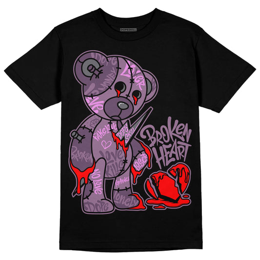 Jordan 2 “Mauve/Off-Noir” DopeSkill T-Shirt Broken Heart Graphic Streetwear - Black