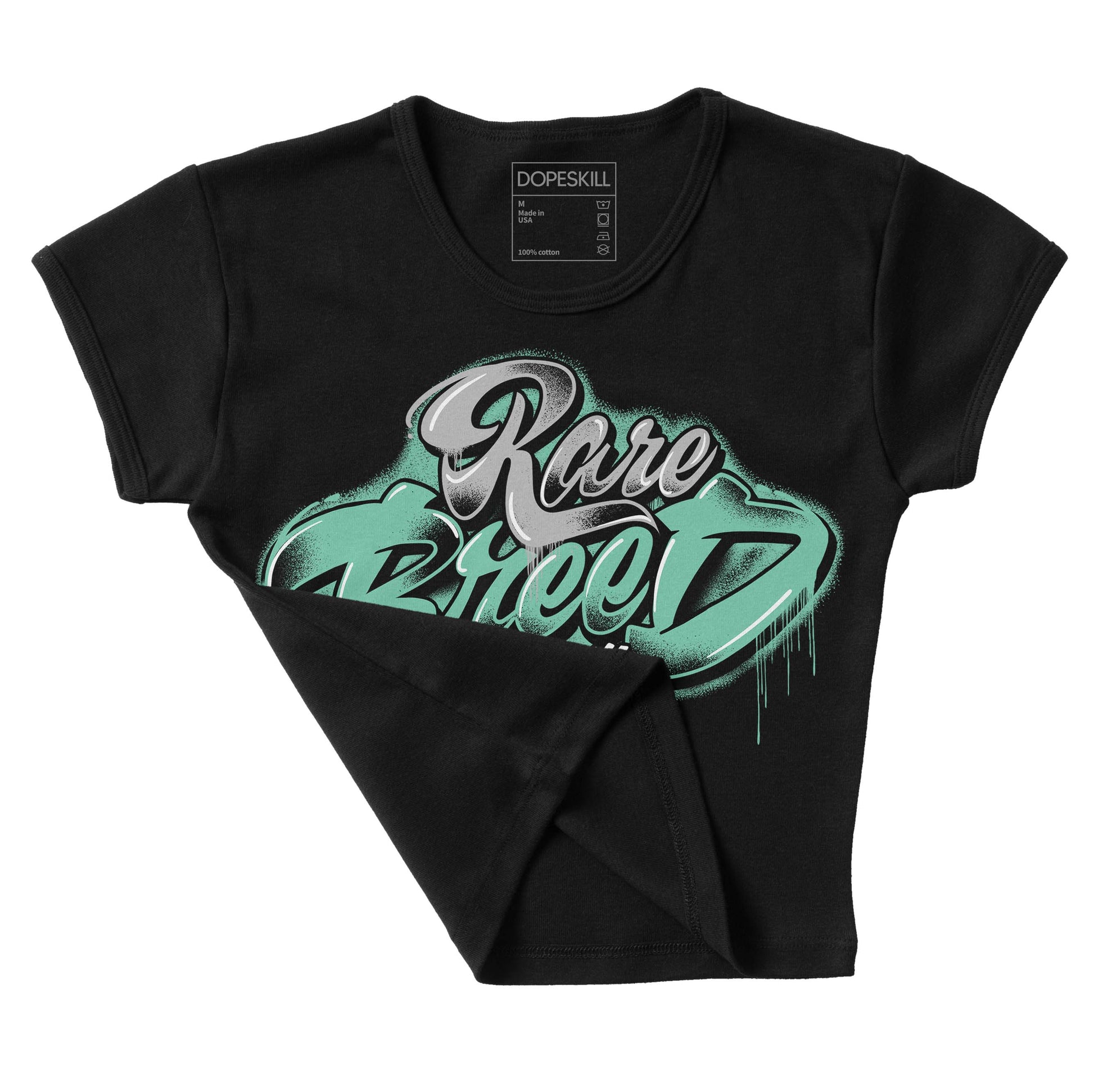 Jordan 3 "Green Glow" DopeSkill Women's Crop Top Rare Breed Type Graphic Streetwear - Black