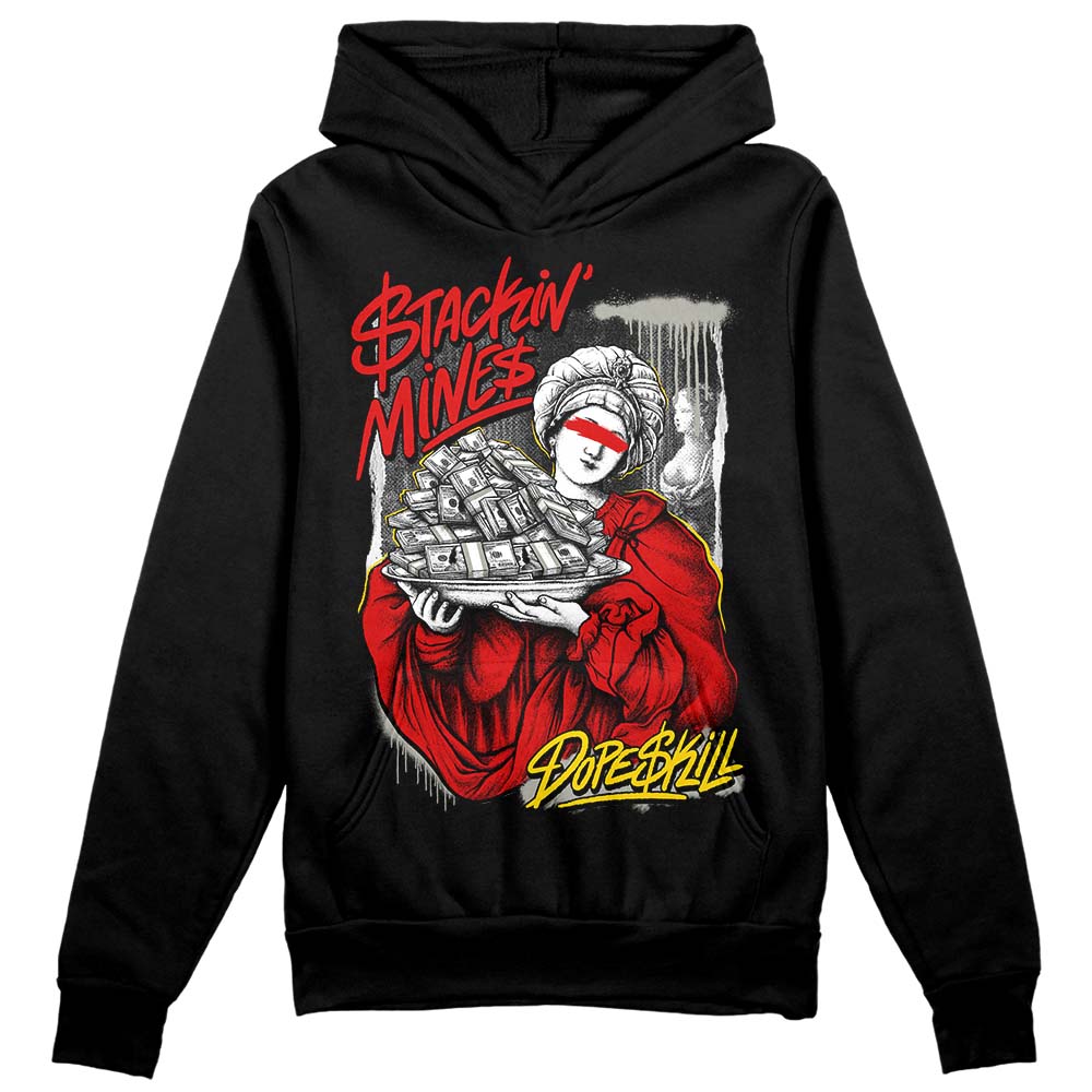 Jordan 3 “Fire Red” DopeSkill Hoodie Sweatshirt Stackin Mines Graphic Streetwear - Black