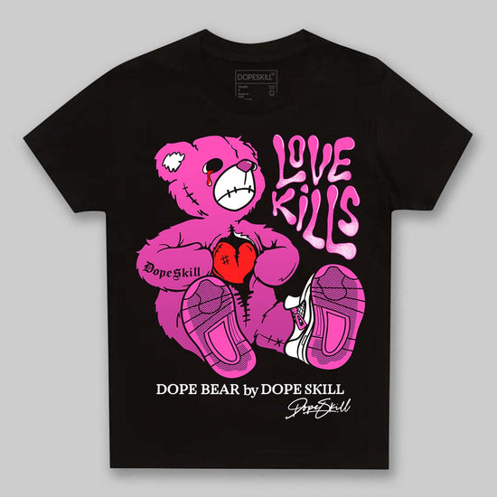 Jordan 4 GS “Hyper Violet” DopeSkill Toddler Kids T-shirt Love Kills Graphic Streetwear - Black