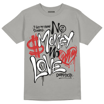 Grey Sneakers DopeSkill Grey T-Shirt No Money No Love Typo Graphic Streetwear