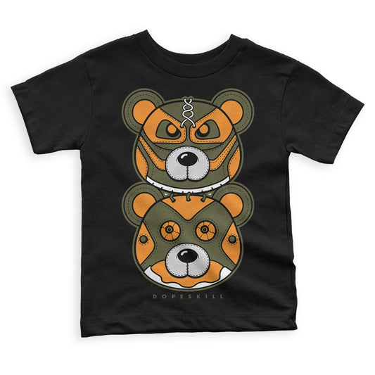 Jordan 5 "Olive" DopeSkill Toddler Kids T-shirt Leather Bear Graphic Streetwear - Black