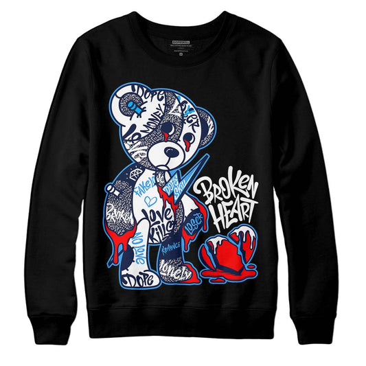 Jordan Spiz’ike Low “White/Obsidian” DopeSkill Sweatshirt Broken Heart Graphic Streetwear - Black