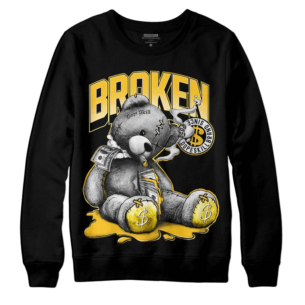 Jordan 4 Retro “Vivid Sulfur” DopeSkill Sweatshirt Sick Bear Graphic Streetwear - Black