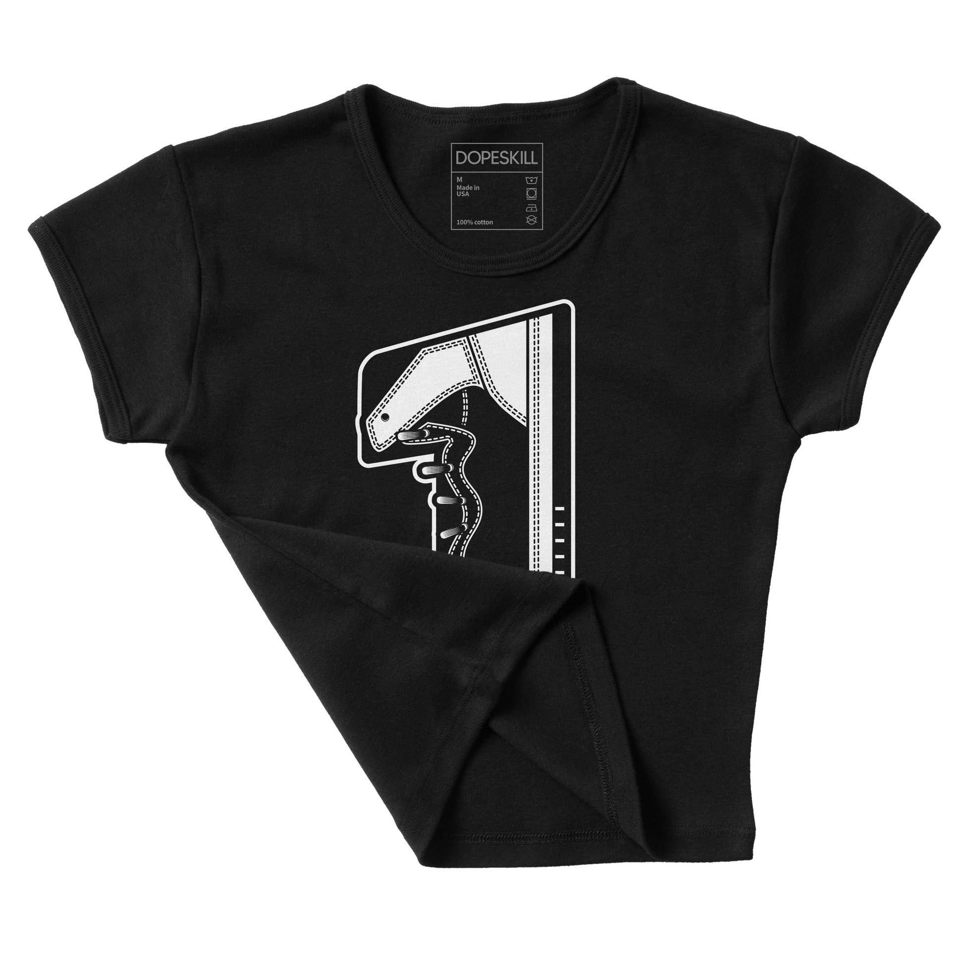 Jordan 1 High OG “Black/White” DopeSkill Women's Crop Top No.1 Graphic Streetwear - Black