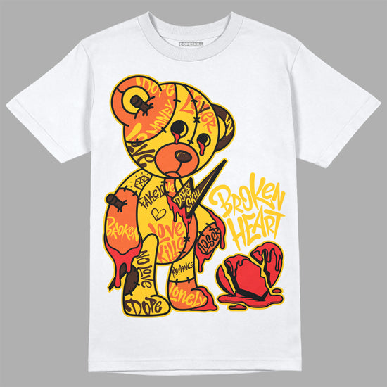 Yellow Sneakers DopeSkill T-Shirt Broken Heart Graphic Streetwear - White 