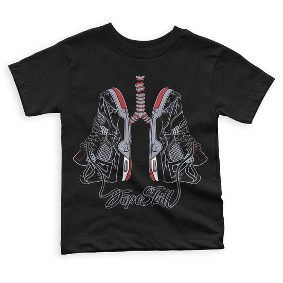 Jordan 4 “Bred Reimagined” DopeSkill Toddler Kids T-shirt Breathe Graphic Streetwear - Black
