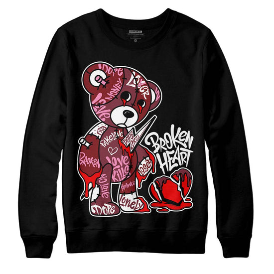 Jordan 1 Retro High OG “Team Red” DopeSkill Sweatshirt Broken Heart Graphic Streetwear - Black