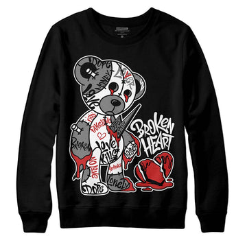 Jordan 1 High OG “Black/White” DopeSkill Sweatshirt Broken Heart Graphic Streetwear - Black