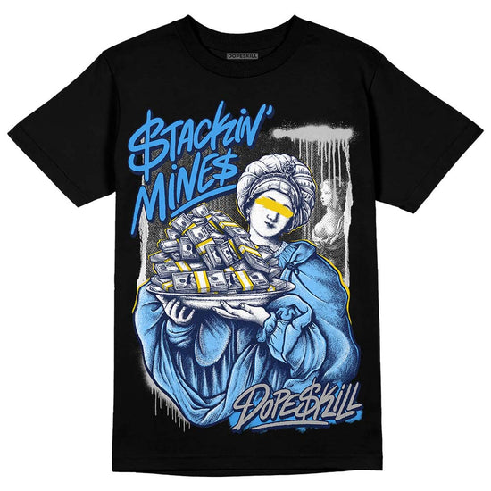 Jordan Spiz’ike Low “White/Obsidian” DopeSkill T-Shirt Stackin Mines Graphic Streetwear - Black