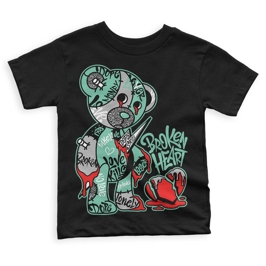 Jordan 3 "Green Glow" DopeSkill Toddler Kids T-shirt Broken Heart Graphic Streetwear - Black 