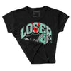 Jordan 3 "Green Glow" DopeSkill Women's Crop Top Loser Lover Graphic Streetwear - Black