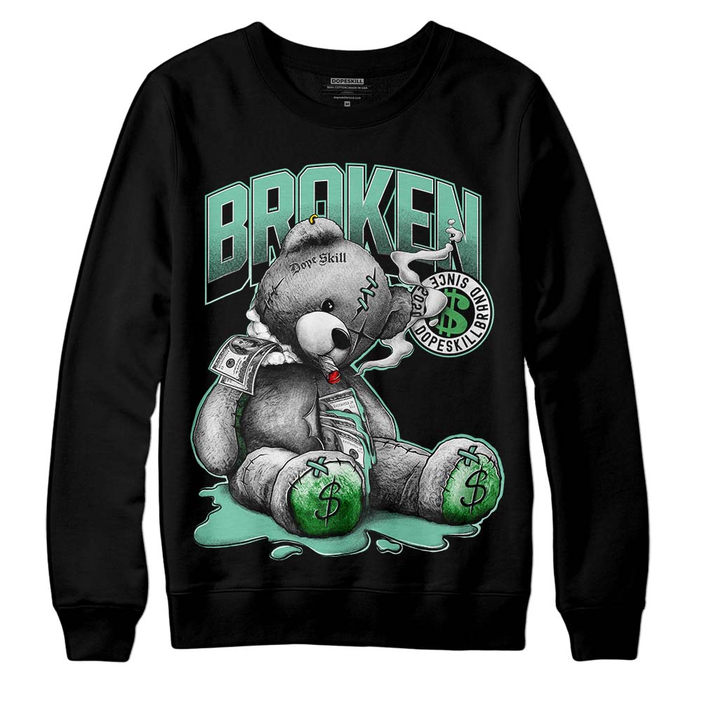 Jordan 1 High OG Green Glow DopeSkill Sweatshirt Sick Bear Graphic Streetwear - Black