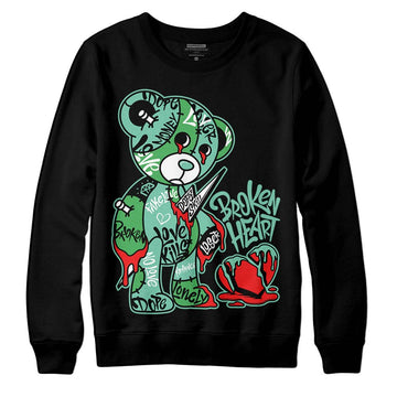 Jordan 1 High OG Green Glow DopeSkill Sweatshirt Broken Heart Graphic Streetwear - Black